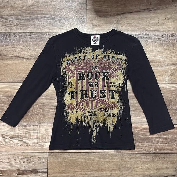 House of Blues In Rock We Trust Fitted Women’s Tee Small - Picture 6 of 8